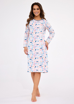 Koszula Cornette 770/456 Hannah dł/r S-2XL damska biały-różowy