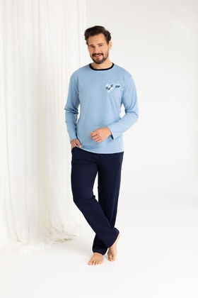 Piżama Regina 484 dł/r 2XL-3XL Z25/26 męska niebieski