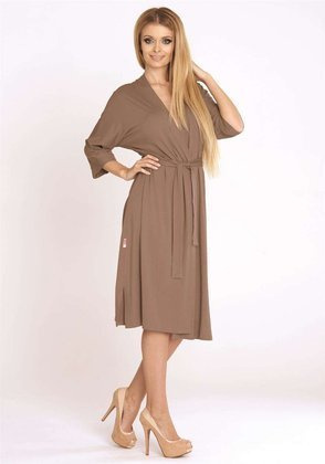 Szlafrok De Lafense 892 Visa długi 3XL-4XL damski mocca