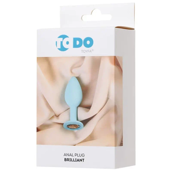 Mały korek analny brylancik silikon 7cm początkujący, blue