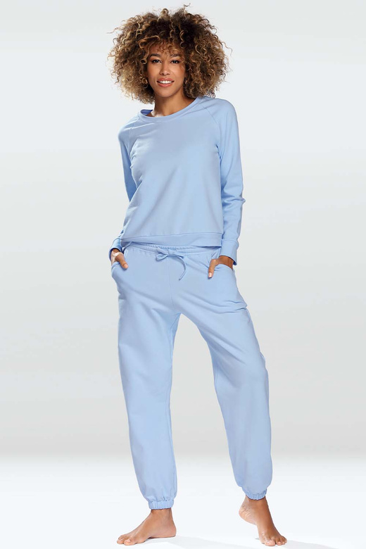 Modny komplet damski/dres ze ściągaczami Wenezja, błękitny