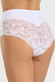 Koronkowe figi z wysokim stanem Leila, Bianco/Biały