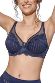 Miękki biustonosz z koronką MARILUZ soft, marino-granat