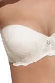 Usztywniany biustonosz push-up bez ramiączek GRACE, marfil-perła