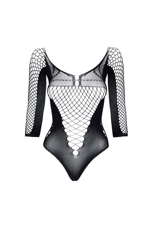 Lucelia elastyczne body siatka oczka, czarne