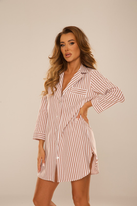 Koszula De Lafense 844 Taylor dł/r S-2XL brązowy