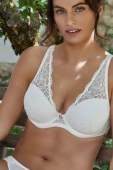 Koronkowy usztywniany biustonosz braletka IRINA, marfil-perła