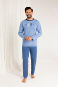 Piżama Regina 487dł/r 2XL-3XL Z25/26 męska niebieski