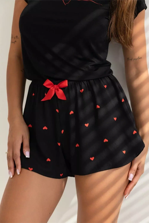 Piżama damska krótka WHIPSTER z wiskozy, czarna