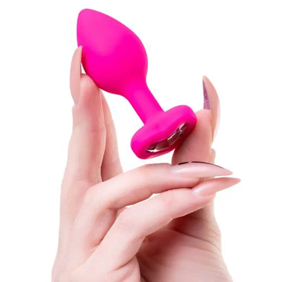 Mały korek analny serce diament 7cm początkujący róż