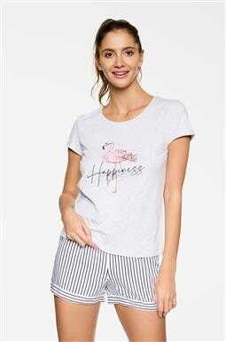 Miękka piżama NEILA z nadrukiem, szary