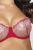Biustonosz koronkowy, miękki CANDICE, czerwień