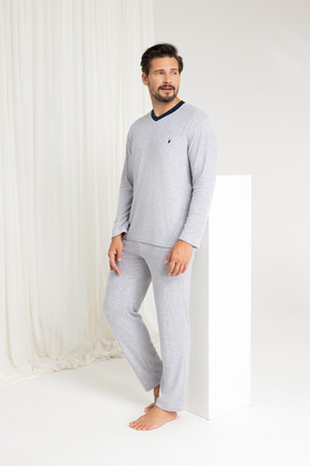 Piżama Regina 489 dł/r Frotte M-XL męska melange