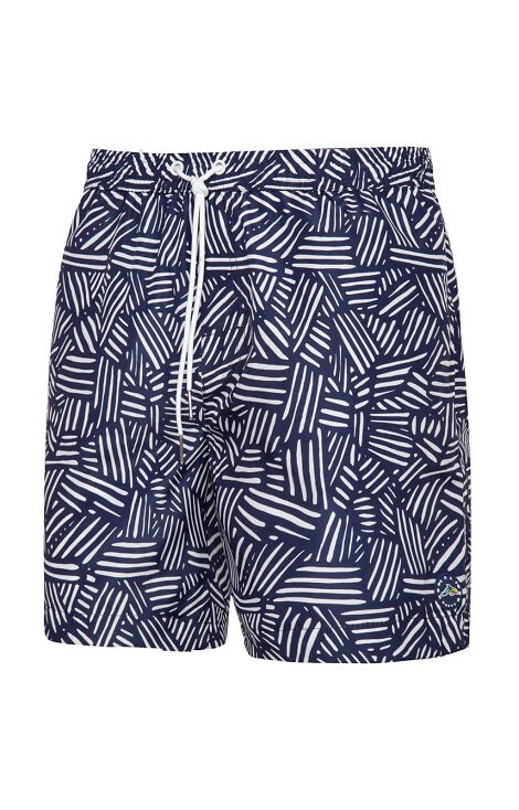 Szorty kąpielowe Self SM 29 Happy Shorts Long M-3XL navy-white