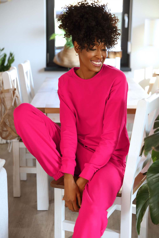 Modny komplet damski/dres ze ściągaczami Wenezja, malina