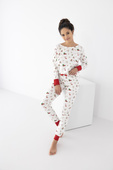 Piżama Sensis Samantha dł/r Christmas S-XL śmietankowy