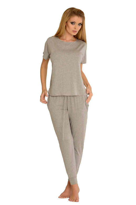 Piżama De Lafense 524 Paula kr/r S-2XL malinowy