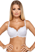 Biustonosz push-up KATIA z kokardką, biały