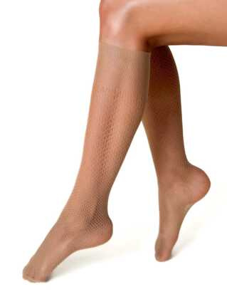 Podkolanówki Veneziana Magica kabaretka visone