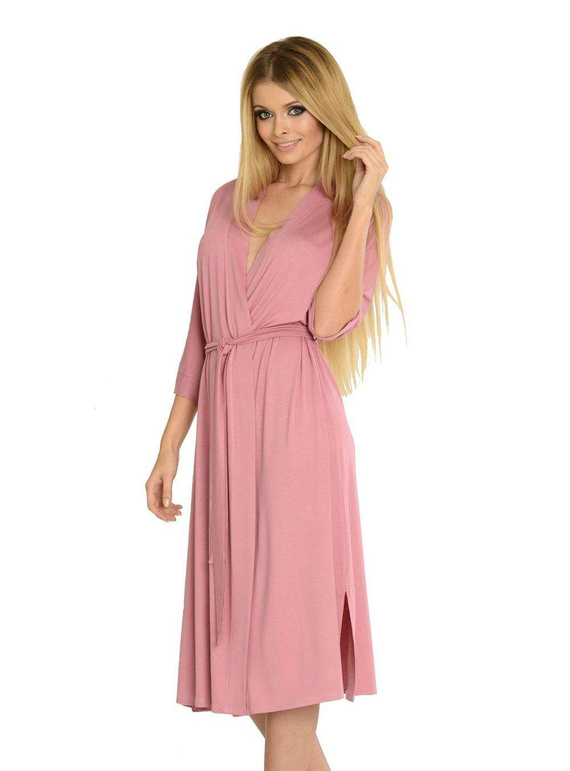 Szlafrok De Lafense 892 Visa długi 3XL-4XL damski czarny