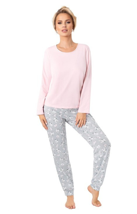 Piżama Donna Bunny Long dł/r S-2XL różowy