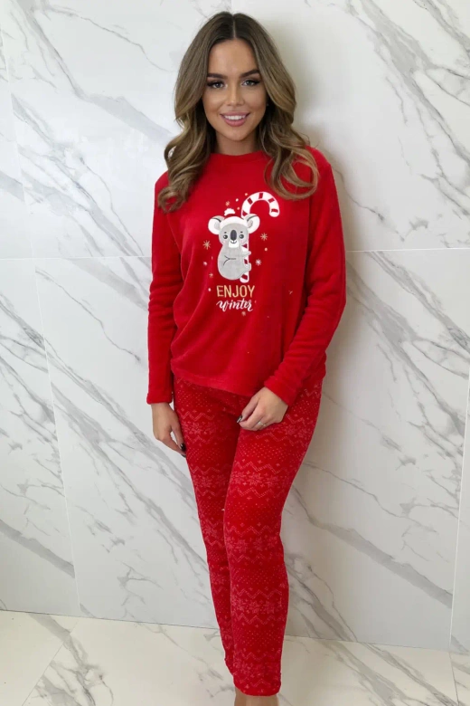 Zestaw Prezentowy 3cz Piżama Skapety Opaska Bunad, czerwony