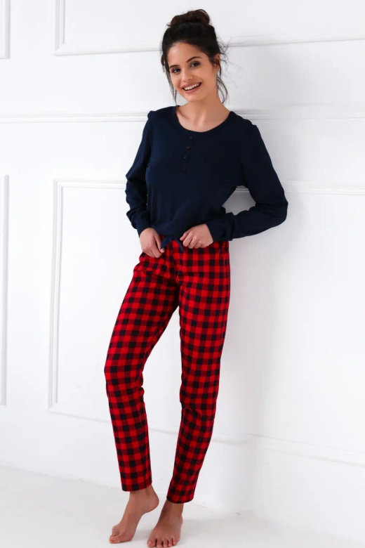 Piżama damska BONNIE w kratę 100% bawełna