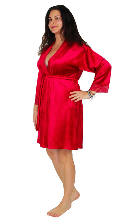 Szlafrok De Lafense 457 Milagros S-2XL damski granatowy