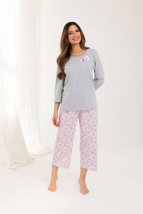 Piżama Regina 711 3/4 2XL-4XL Z25/26 damska brązowy