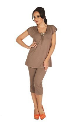 Piżama De Lafense 889 Visa kr/r 3XL-4XL mocca
