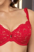 Biustonosz miękki NEWIA SOFT RED, koronka czerwony