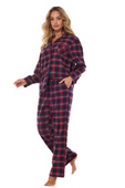 Piżama L&L 2475 Roxy dł/r S-2XL rozpinana damska czerwony