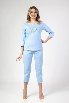 Piżama Regina 678 3/4 2XL-3XL Z24/25 damska niebieski