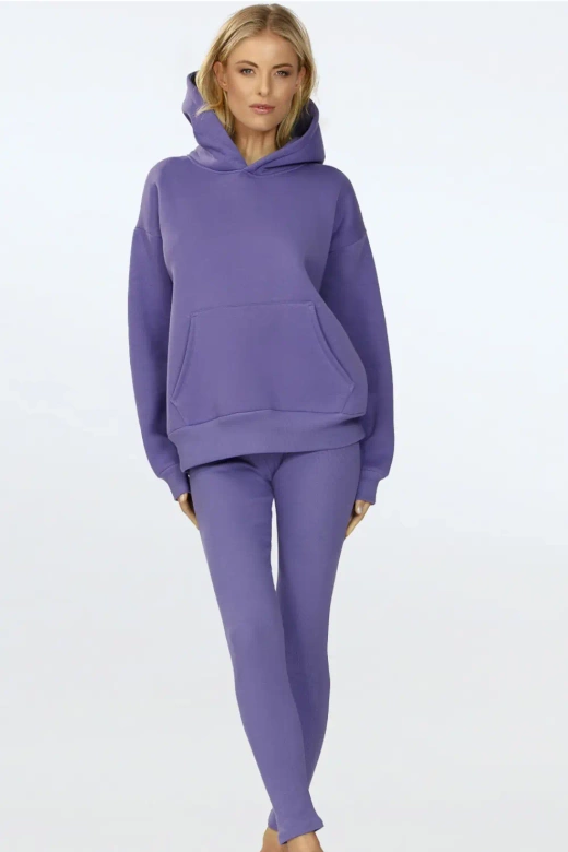 Gruba bluza na polarze z kapturem OSEYE , fioletowy