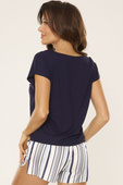 Piżama krótka z wiskozy IRIS, granat