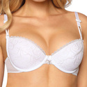 Biustonosz push-up ANUK z koronką, biały