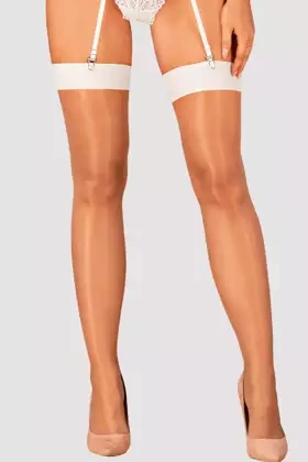 Pończochy Obsessive S814 Stockings, białe