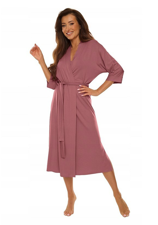 Szlafrok De Lafense 892 Visa długi 3XL-4XL damski mocca