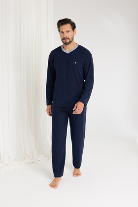 Piżama Regina 489 dł/r Frotte 2XL-3XL męska zielony