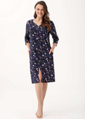 Szlafrok Luna 392 3XL L24 damski szary kwiaty