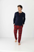 Piżama Sensis Xavier dł/r Christmas M-XL granatowy-czerwony