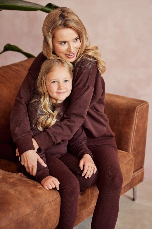 Spodnie dresowe bawełniane joggers 3057, brązowe