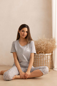 Piżama Regina 691 kr/r M-XL W25 damska melanż jasny