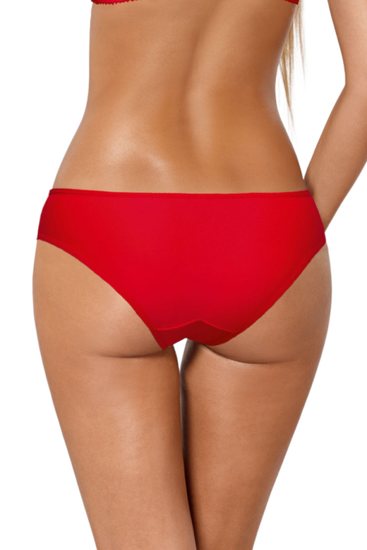 VESTA Figi z koronki z kokardkami, czerwone