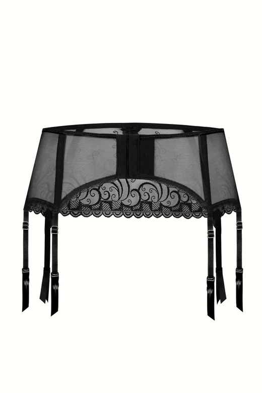 ANUK seksowny pas do pończoch koronka, czerń