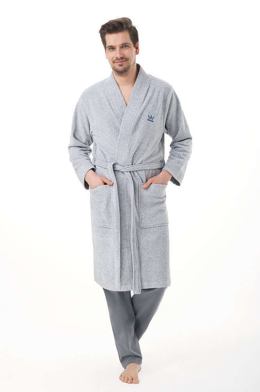 Szlafrok Luna 850 dł/r 3XL męski szary