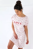 Koszula z Bawełny LOVE IS ALL w serca, różowa