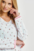 Koszula Taro Elodie 3433 dł/r M-XL Z25/26 damska biały-kwiatki