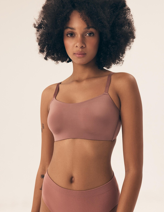 Biustonosz bez fiszbin Henderson Ladies 42851 Bass mauve