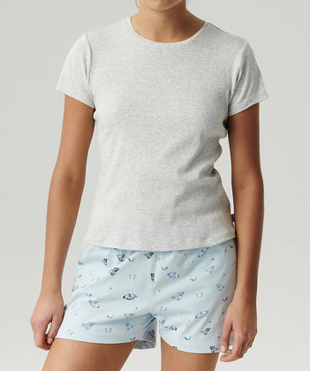 Piżama Atlantic NLP-490/02 kr/r S-XL szary-niebieski